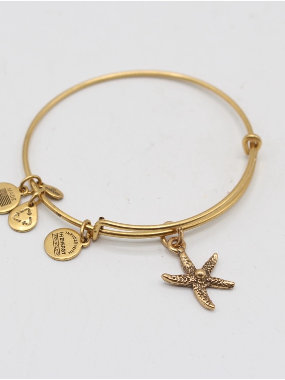 Alex and Ani Gold Starfish Charm Bangle
